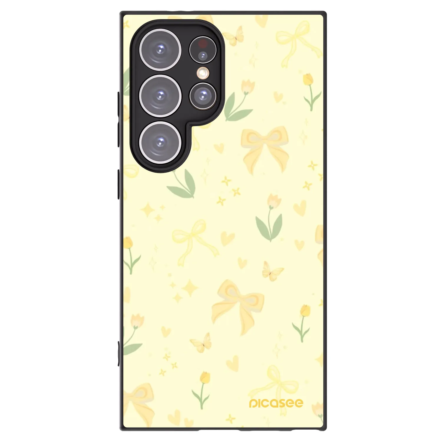 Picasee silikonový černý obal pro Samsung Galaxy S24 Ultra S928B 5G - Honey Blossom