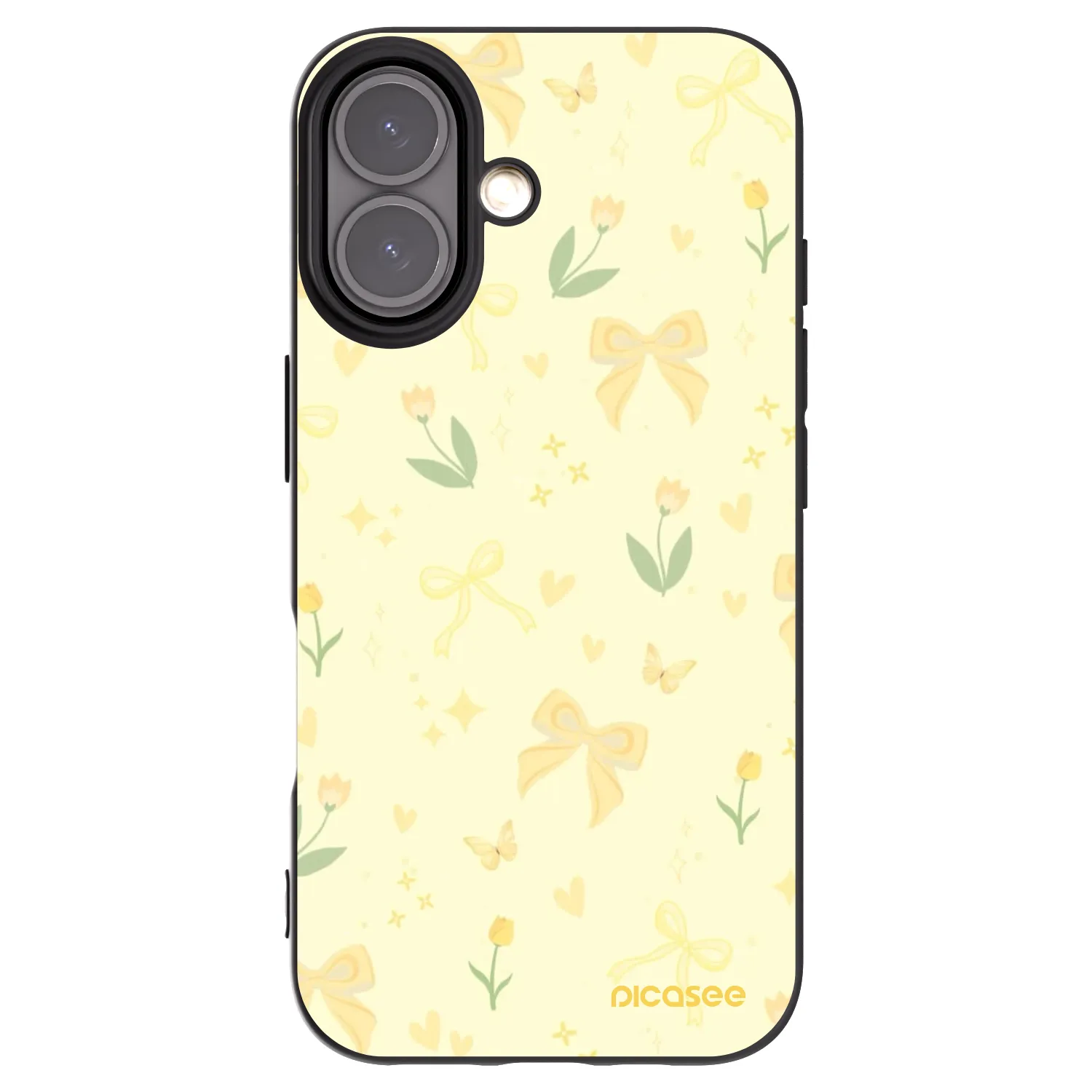 Picasee silikonový černý obal pro Apple iPhone 16 - Honey Blossom