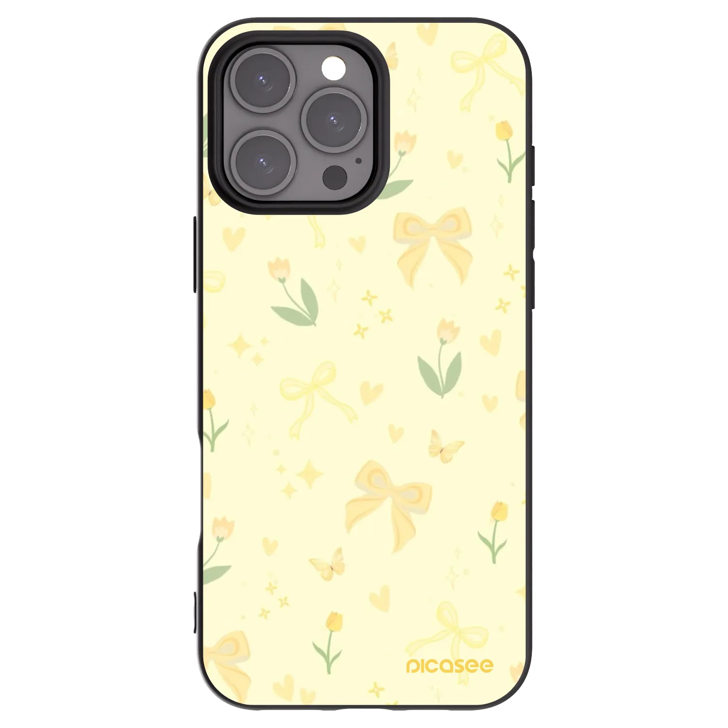 Picasee silikonový černý obal pro Apple iPhone 16 Pro Max - Honey Blossom
