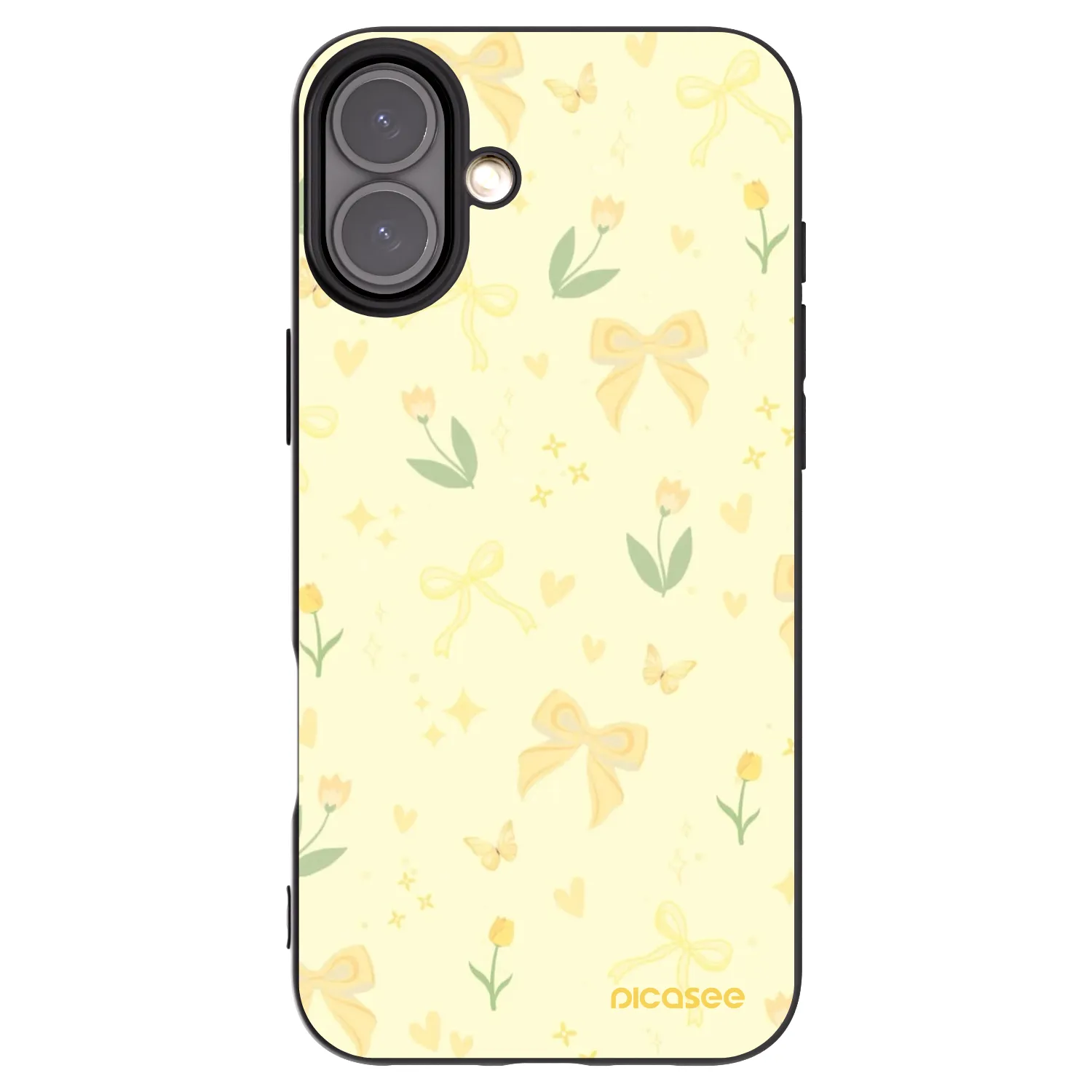Picasee silikonový černý obal pro Apple iPhone 16 Plus - Honey Blossom