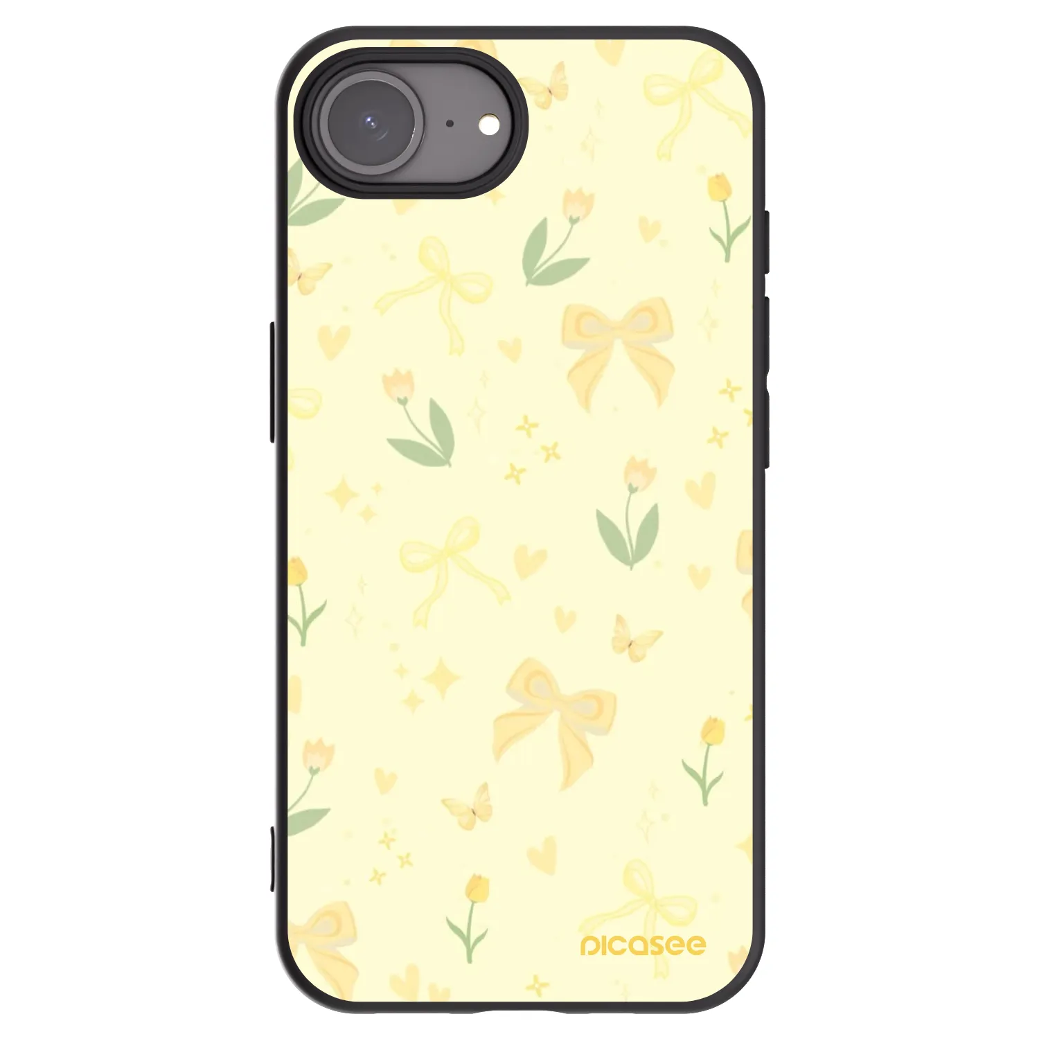Picasee silikonový černý obal pro Apple iPhone 16e - Honey Blossom