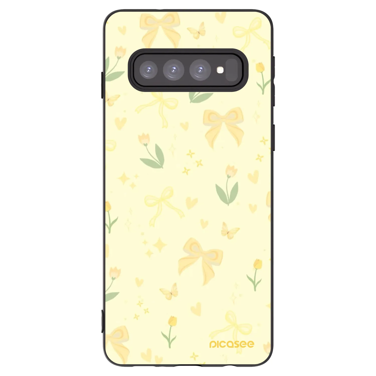 Picasee silikonový černý obal pro Samsung Galaxy S10 G973 - Honey Blossom