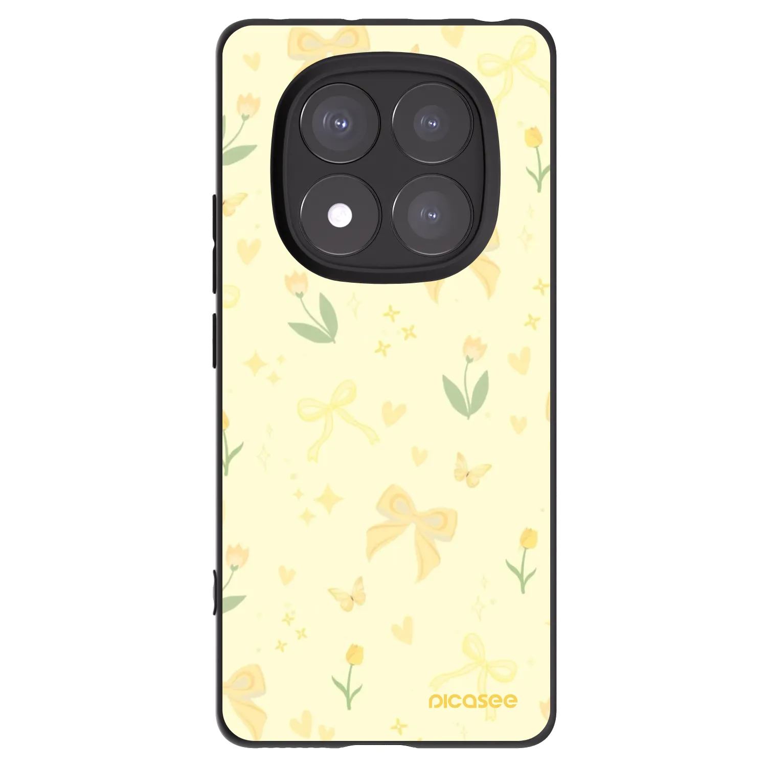 Picasee silikonový černý obal pro Xiaomi Redmi Note 14 Pro 5G - Honey Blossom