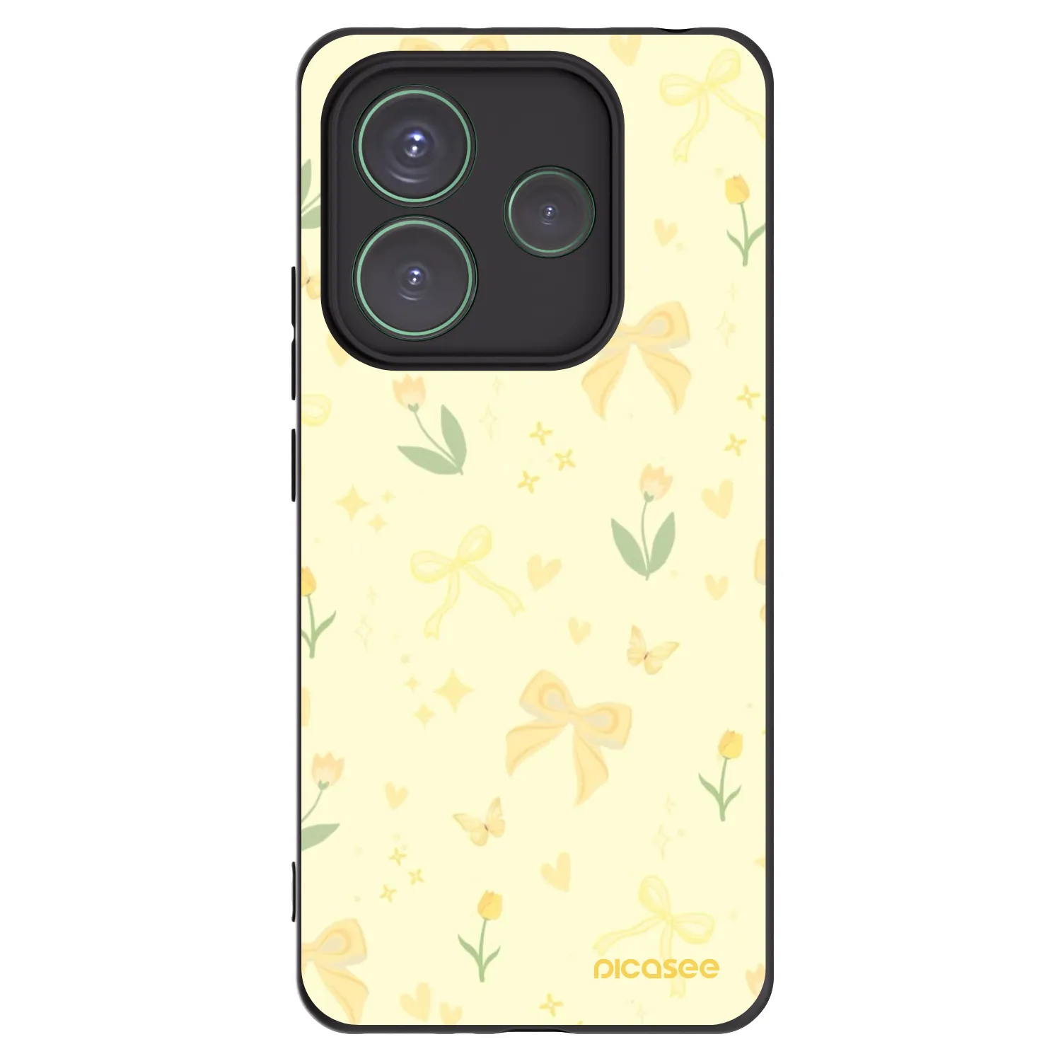 Picasee silikonový černý obal pro Xiaomi Redmi Note 14 5G - Honey Blossom