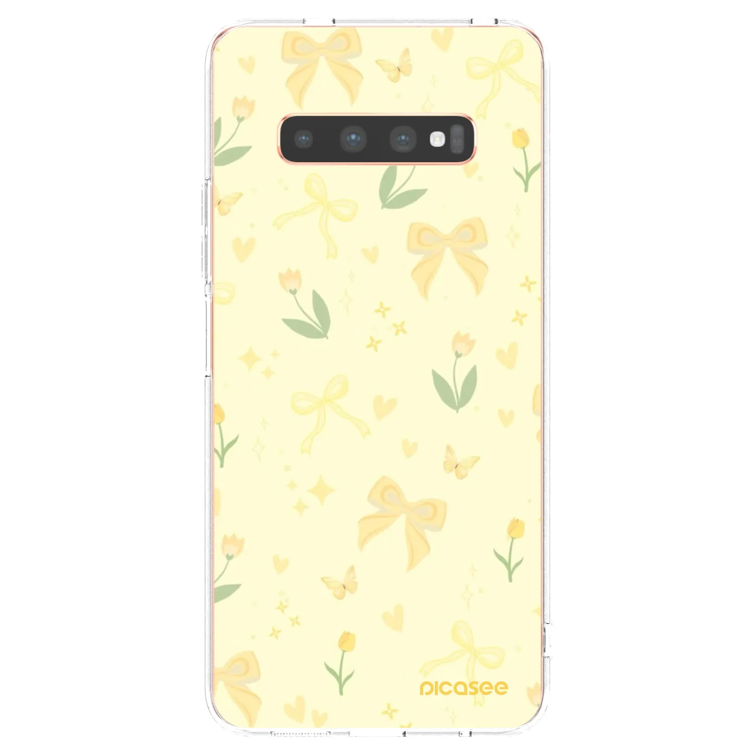 Picasee silikonový průhledný obal pro Samsung Galaxy S10 Plus G975 - Honey Blossom