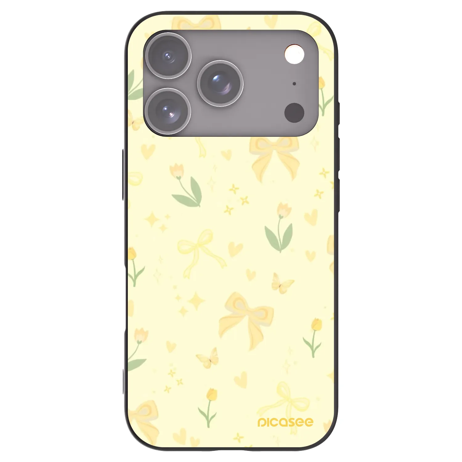 Picasee silikonový černý obal pro Apple iPhone 17 Pro - Honey Blossom