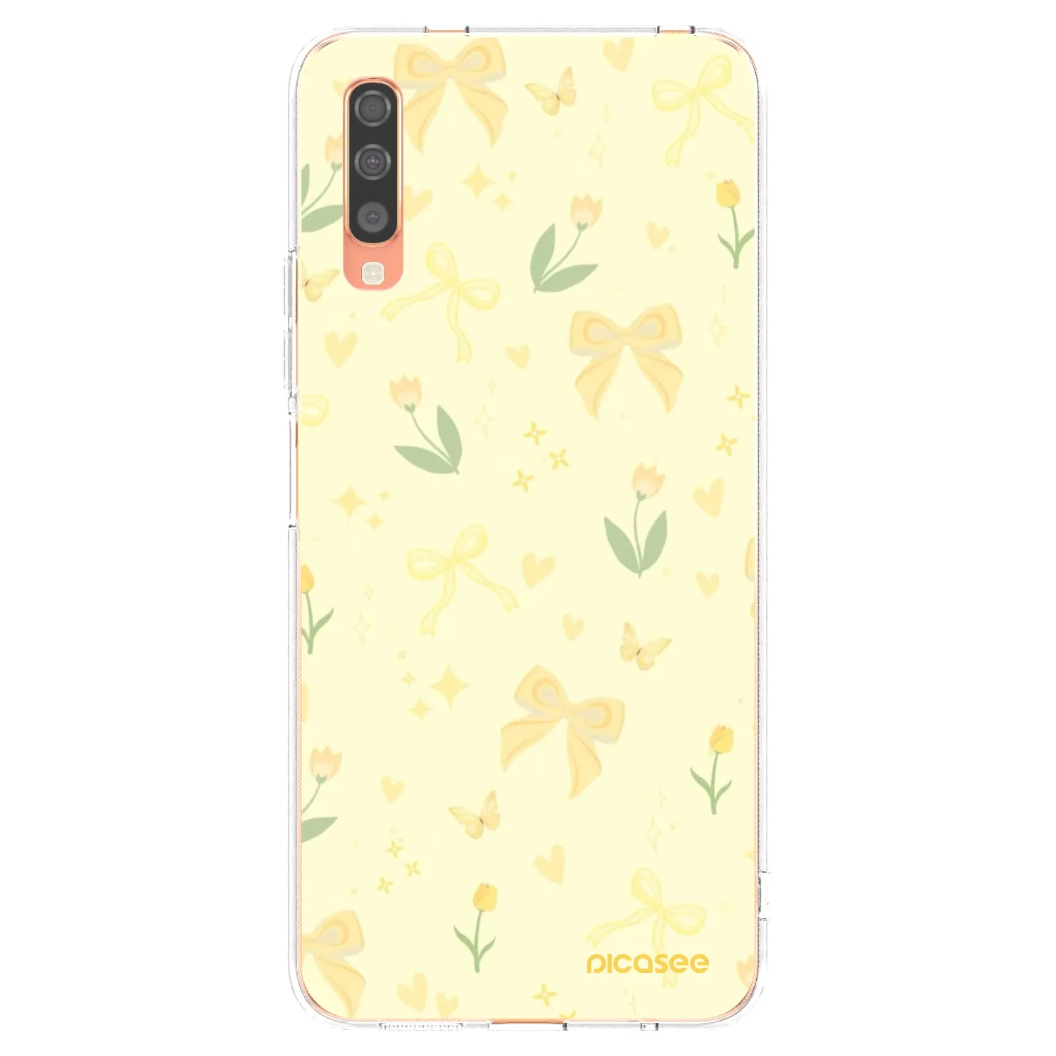 Picasee silikonový průhledný obal pro Samsung Galaxy A70 A705F - Honey Blossom