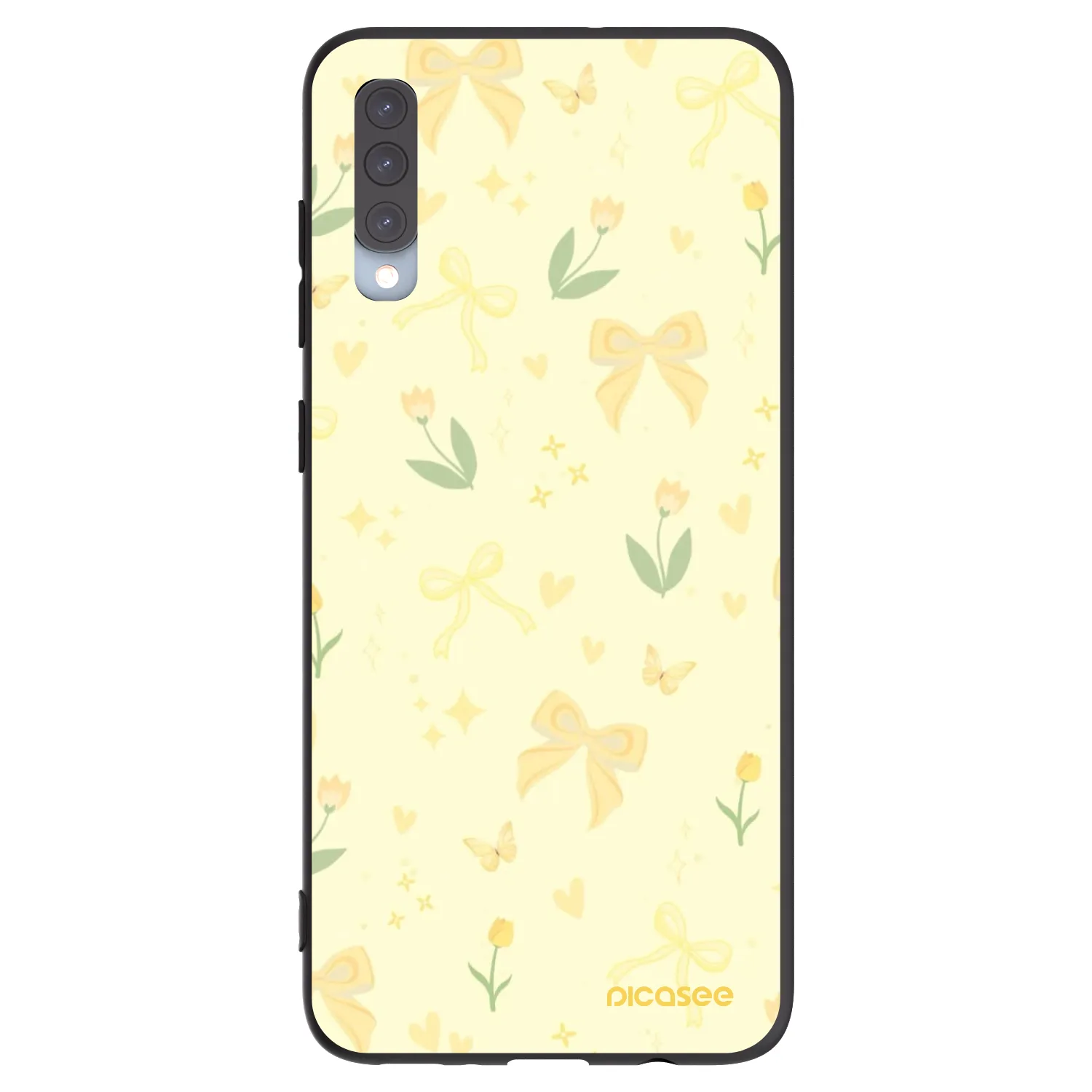 Picasee silikonový černý obal pro Samsung Galaxy A70 A705F - Honey Blossom