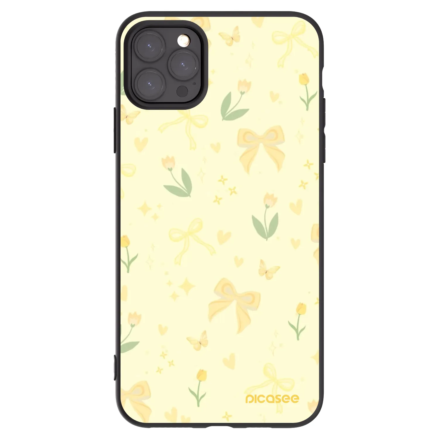 Picasee silikonový černý obal pro Apple iPhone 11 Pro Max - Honey Blossom