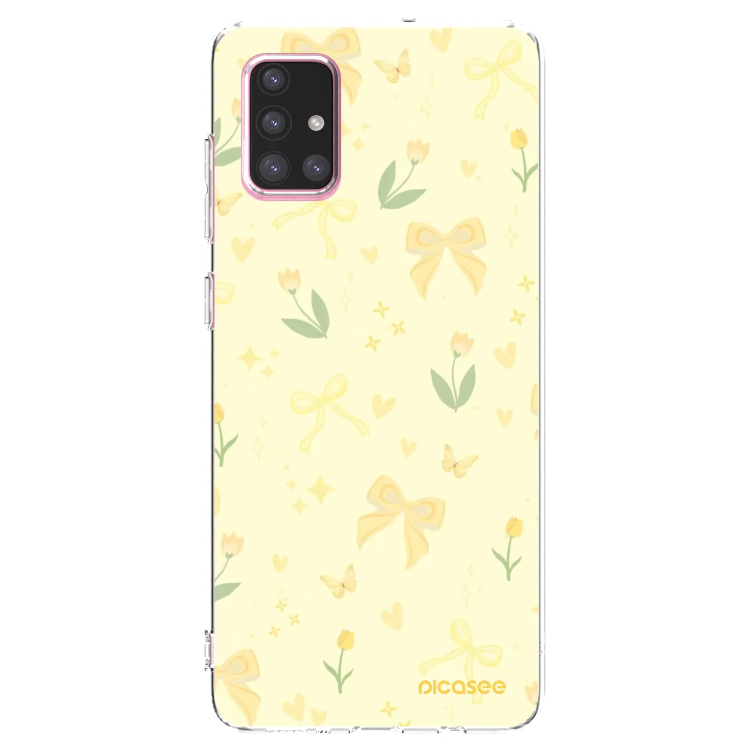Picasee silikonový průhledný obal pro Samsung Galaxy A71 A715F - Honey Blossom