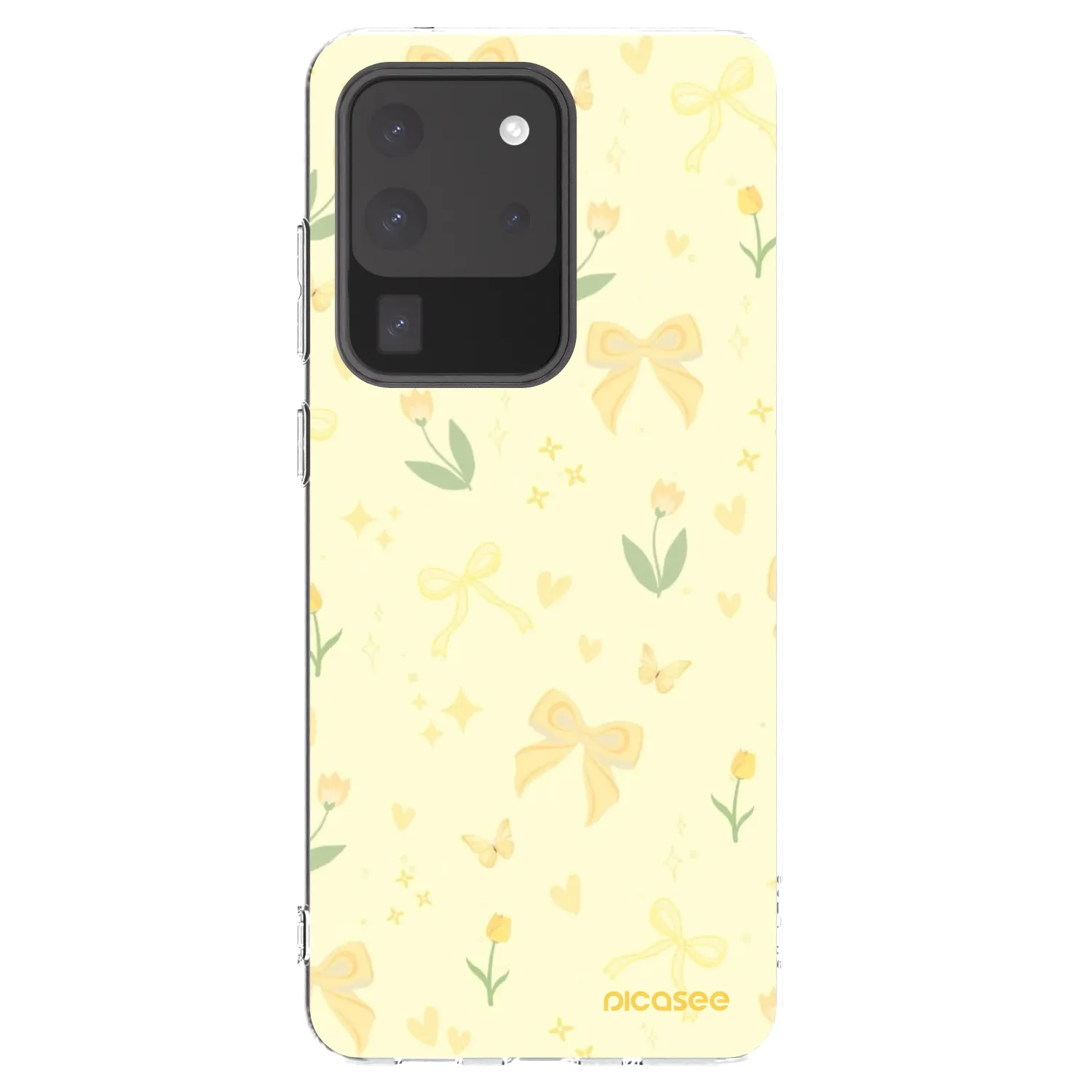 Picasee silikonový průhledný obal pro Samsung Galaxy S20 Ultra 5G G988F - Honey Blossom