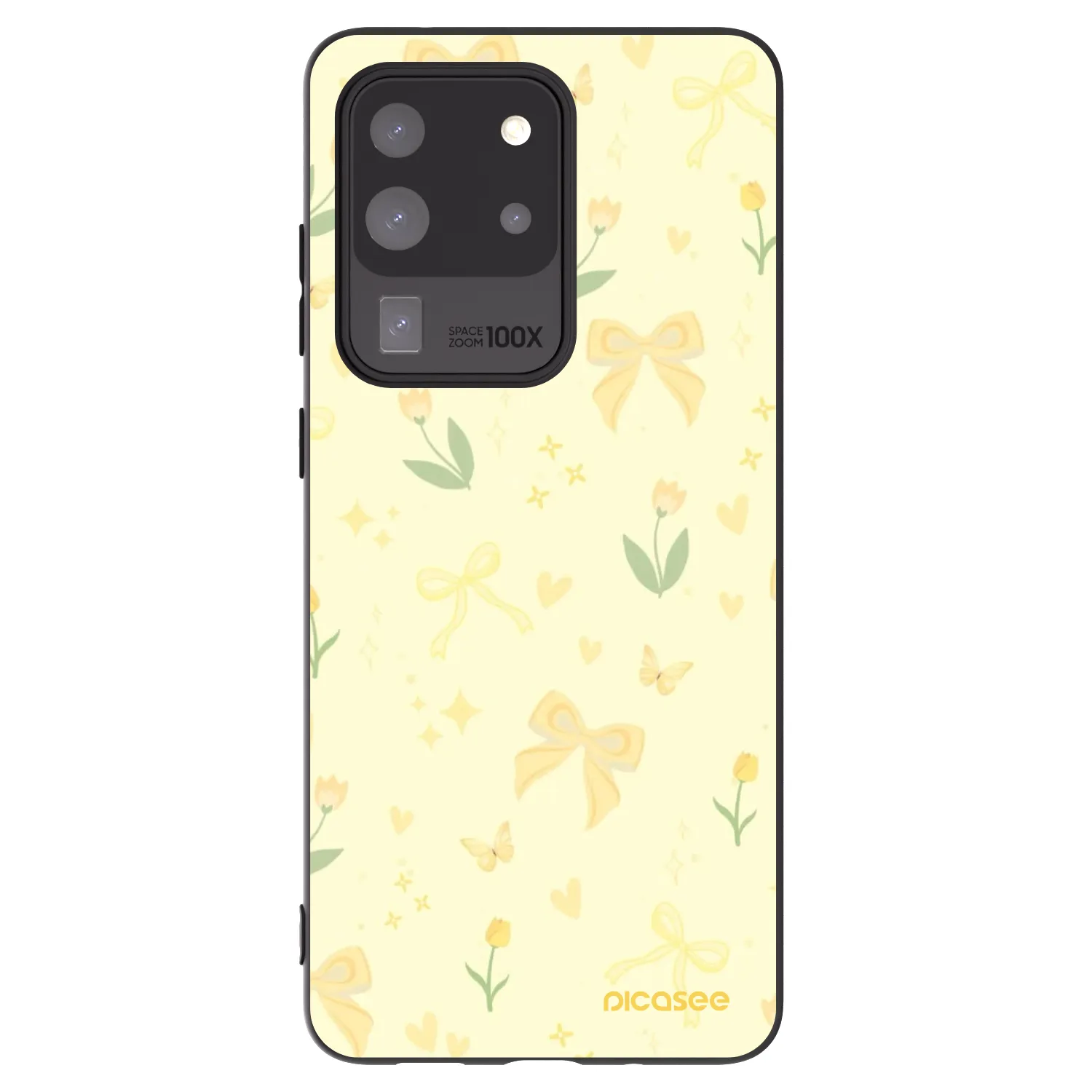 Picasee silikonový černý obal pro Samsung Galaxy S20 Ultra 5G G988F - Honey Blossom