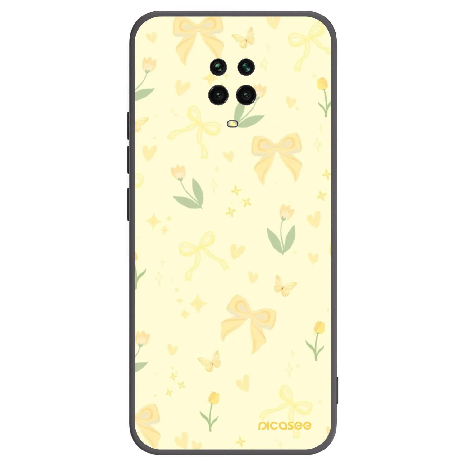 Picasee silikonový černý obal pro Xiaomi Redmi Note 9 Pro - Honey Blossom