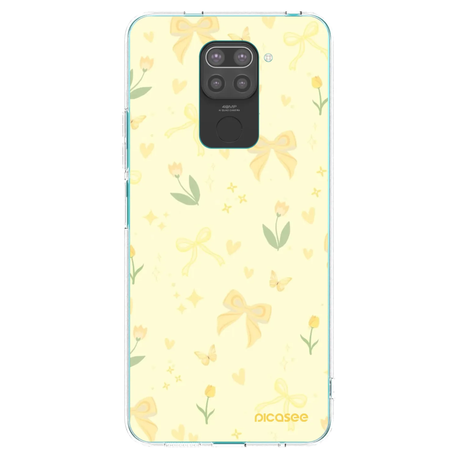 Picasee silikonový černý obal pro Xiaomi Redmi Note 9 - Honey Blossom
