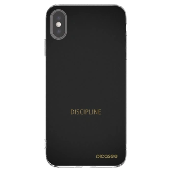 Picasee silikonový průhledný obal pro Apple iPhone XS Max - Discipline