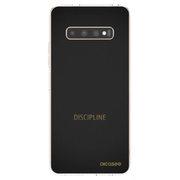 Picasee silikonový průhledný obal pro Samsung Galaxy S10 Plus G975 - Discipline