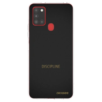 Picasee silikonový průhledný obal pro Samsung Galaxy A21s - Discipline