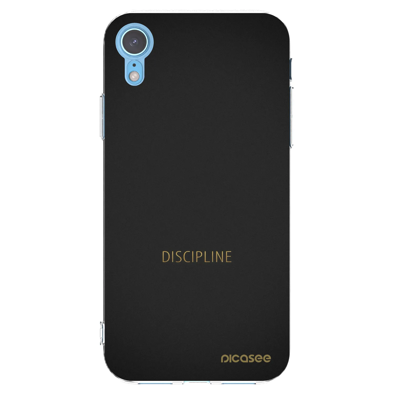 Picasee silikonový průhledný obal pro Apple iPhone XR - Discipline