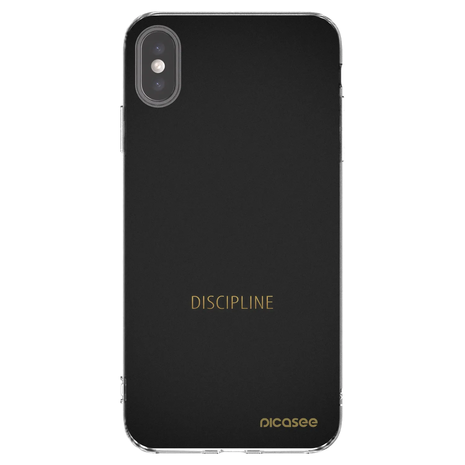 Picasee silikonový průhledný obal pro Apple iPhone XS Max - Discipline