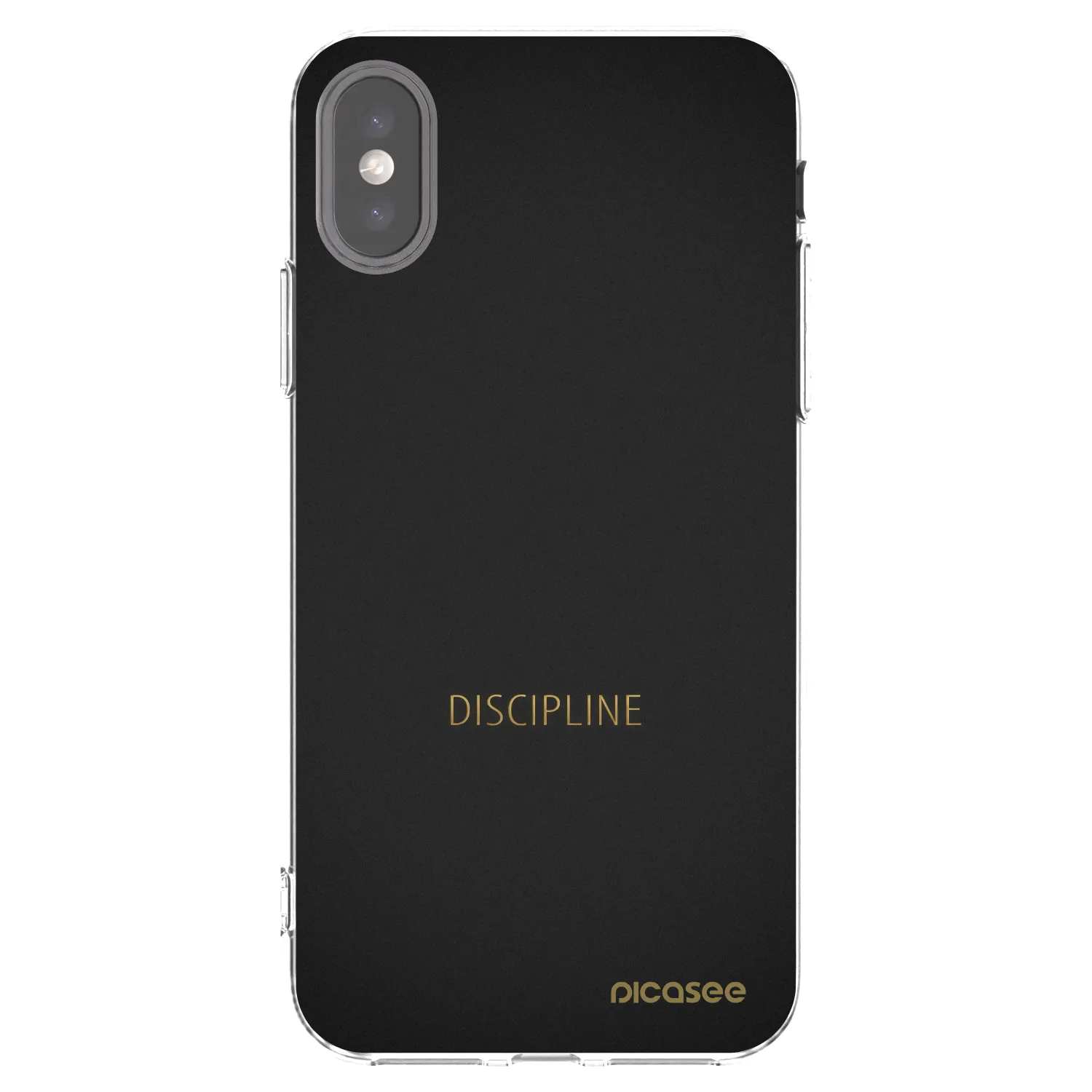 Picasee silikonový průhledný obal pro Apple iPhone X/XS - Discipline