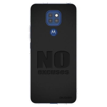 Picasee silikonový průhledný obal pro Motorola Moto G9 Play - No Excuses
