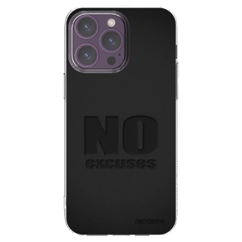 Picasee silikonový průhledný obal pro Apple iPhone 14 Pro Max - No Excuses