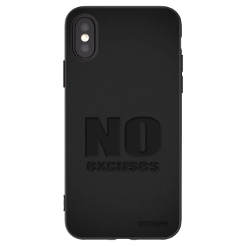 Picasee silikonový černý obal pro Apple iPhone X/XS - No Excuses