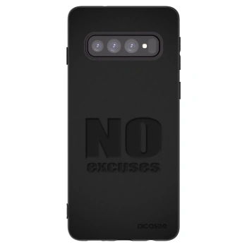 Picasee silikonový černý obal pro Samsung Galaxy S10 G973 - No Excuses
