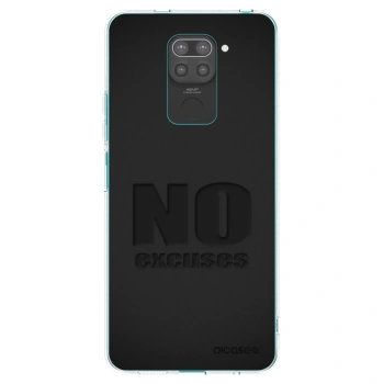 Picasee silikonový černý obal pro Xiaomi Redmi Note 9 - No Excuses