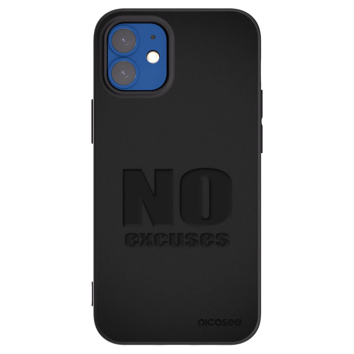 Picasee silikonový černý obal pro Apple iPhone 12 mini - No Excuses
