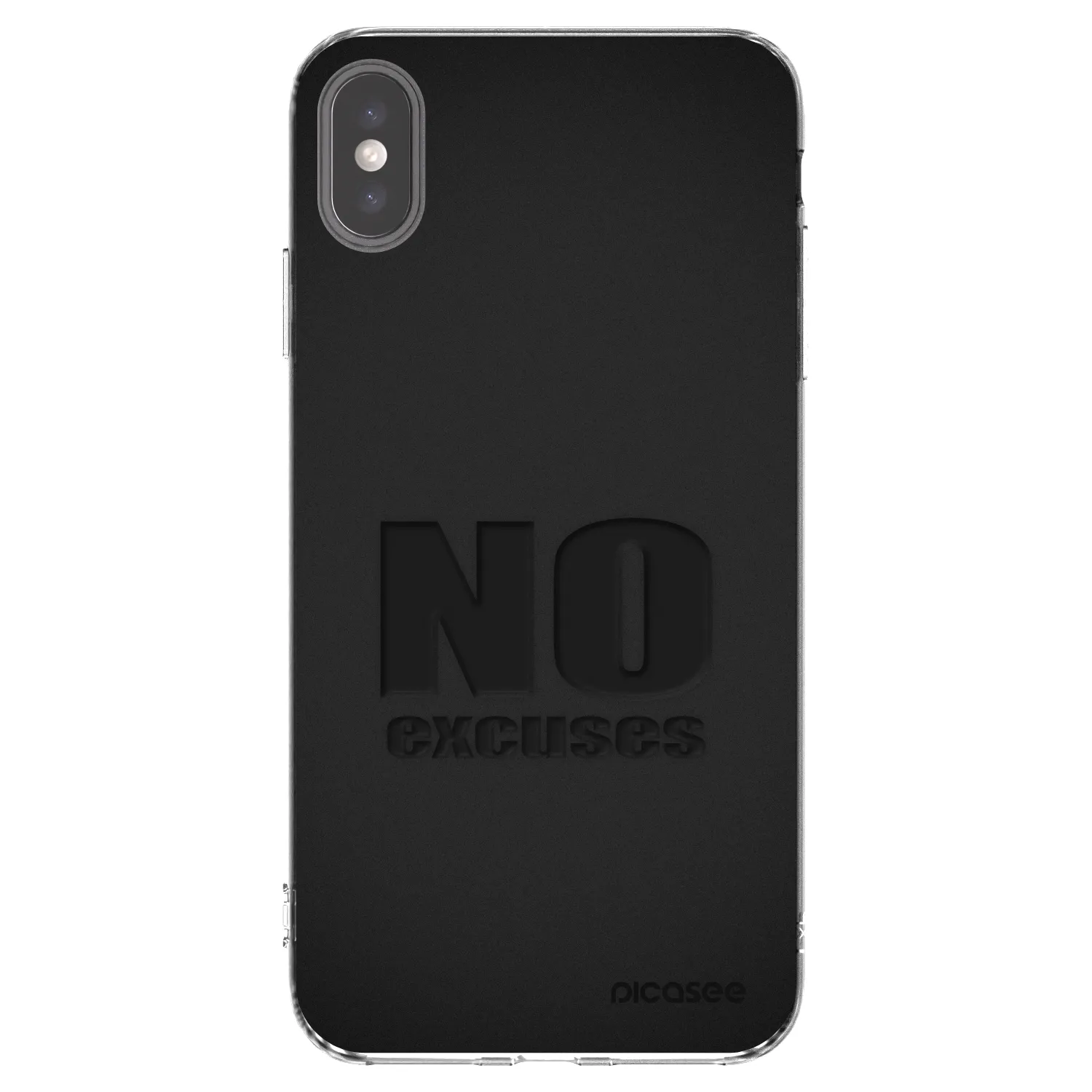 Picasee silikonový průhledný obal pro Apple iPhone XS Max - No Excuses