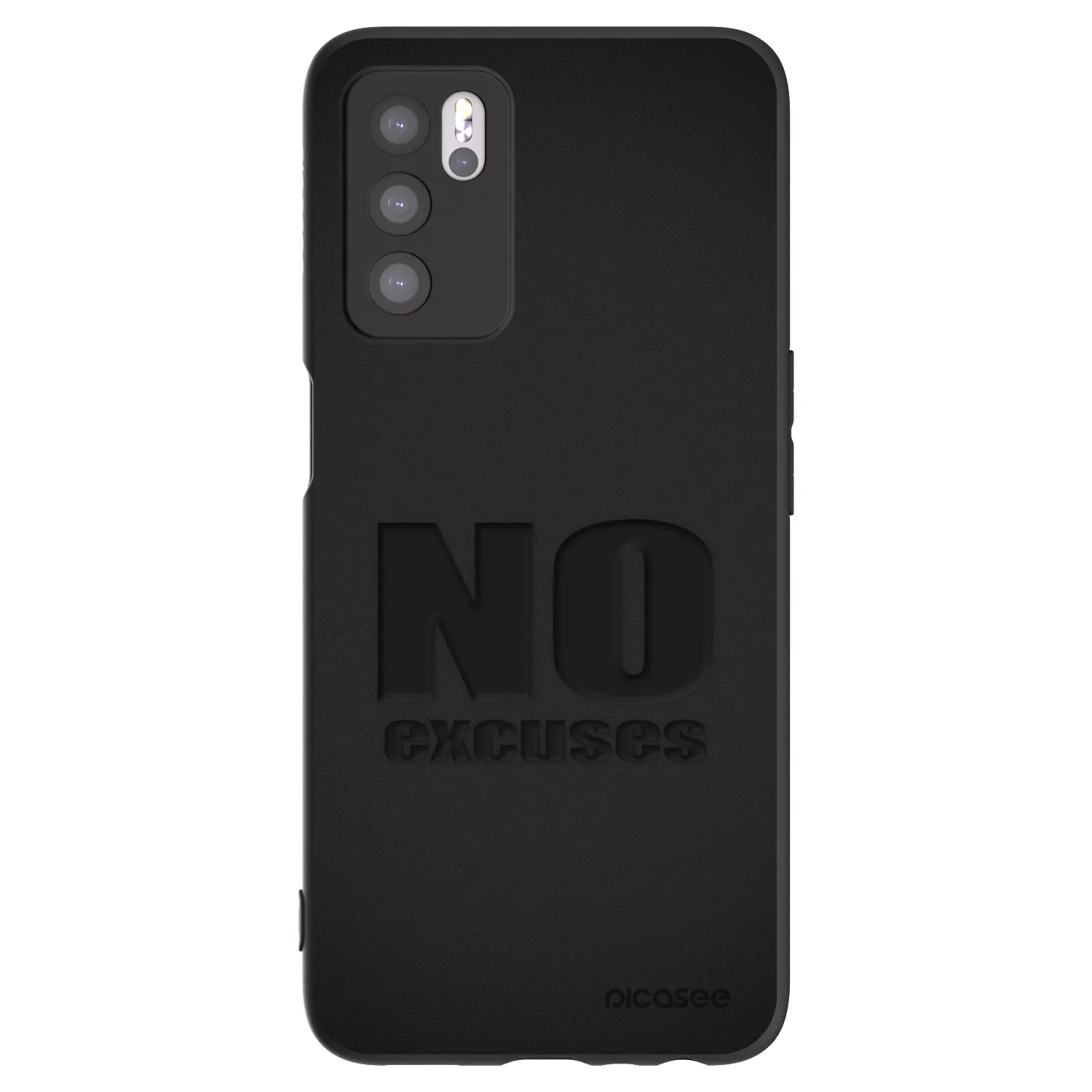 Picasee silikonový černý obal pro OPPO A16s - No Excuses