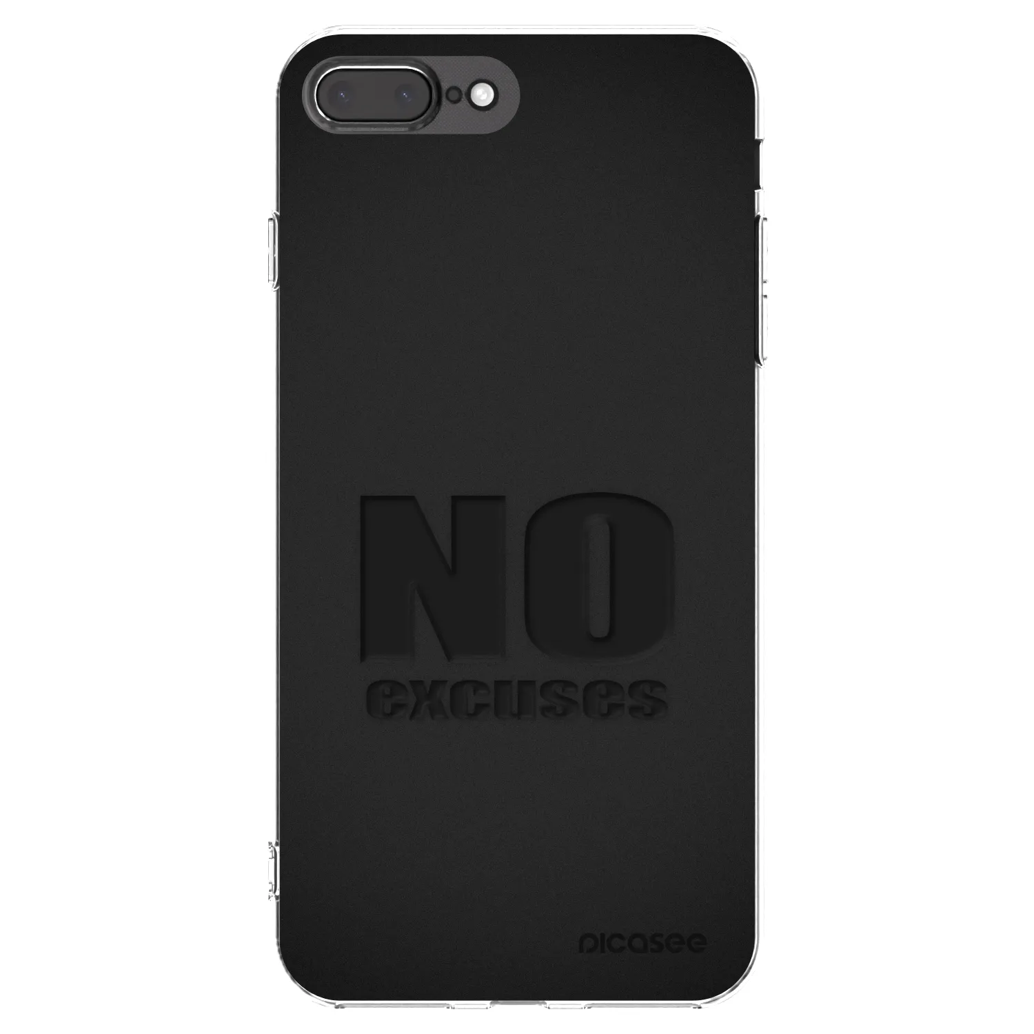 Picasee silikonový průhledný obal pro Apple iPhone 8 Plus - No Excuses