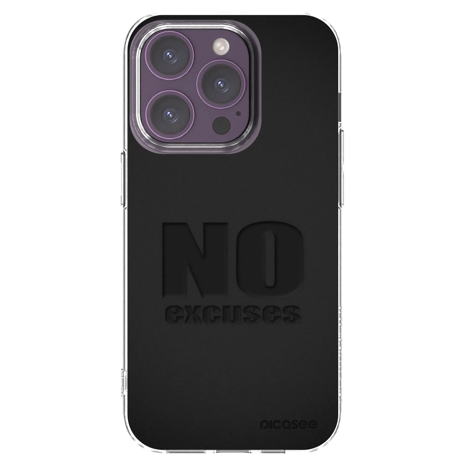 Picasee silikonový průhledný obal pro Apple iPhone 14 Pro - No Excuses