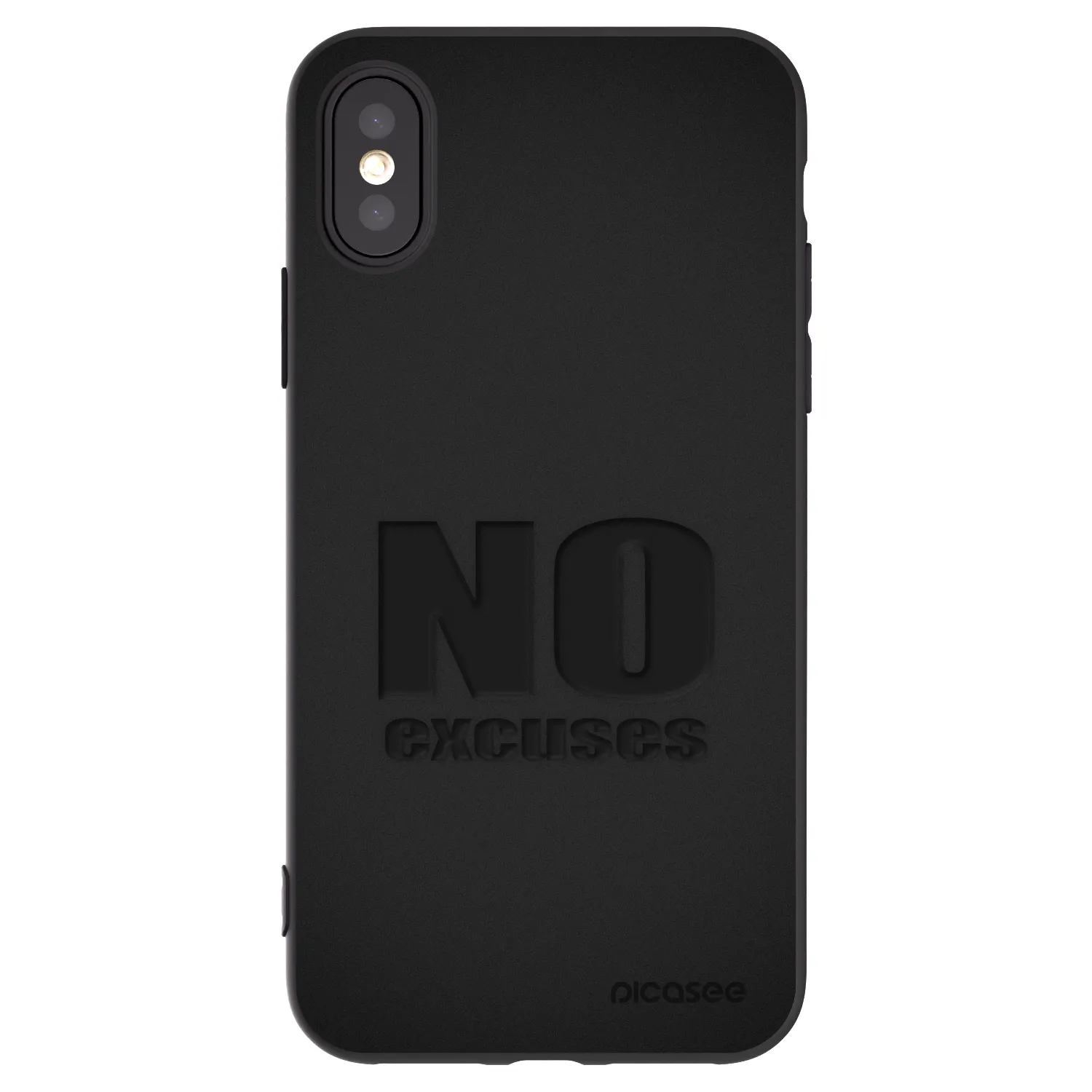 Picasee silikonový černý obal pro Apple iPhone X/XS - No Excuses