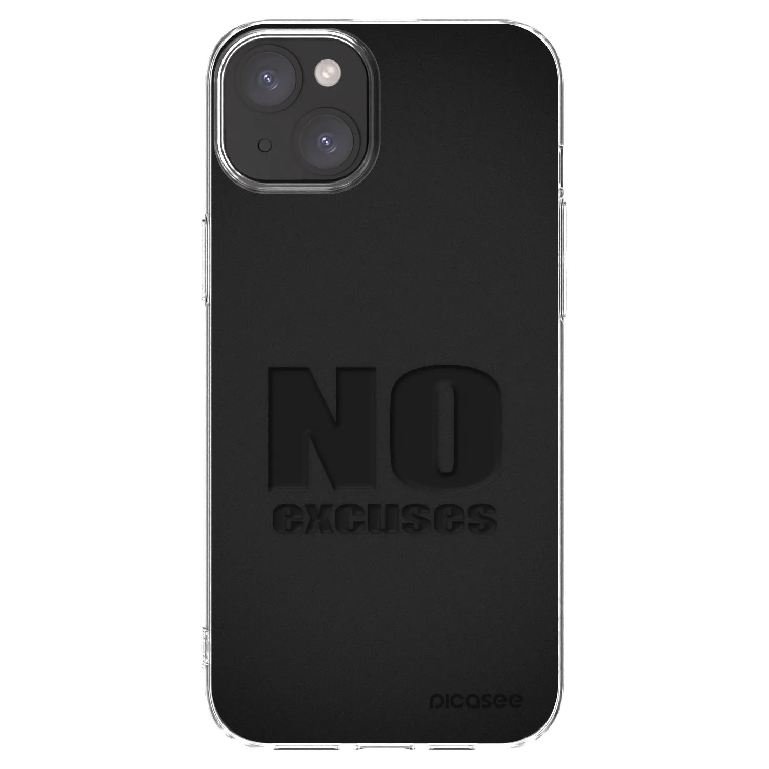 Picasee silikonový průhledný obal pro Apple iPhone 15 Plus - No Excuses