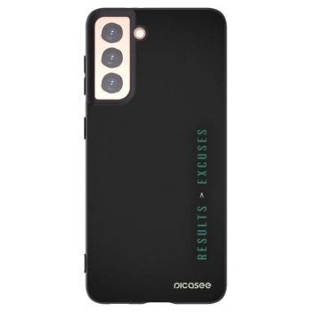 Picasee silikonový černý obal pro Samsung Galaxy S21 5G G991B - Results x Excuses