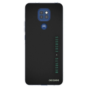 Picasee silikonový průhledný obal pro Motorola Moto G9 Play - Results x Excuses