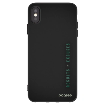 Picasee silikonový černý obal pro Apple iPhone XS Max - Results x Excuses