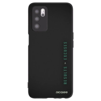 Picasee silikonový černý obal pro OPPO A16s - Results x Excuses