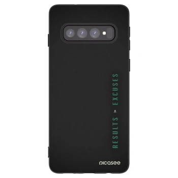 Picasee silikonový černý obal pro Samsung Galaxy S10 G973 - Results x Excuses