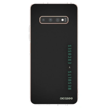 Picasee silikonový průhledný obal pro Samsung Galaxy S10 Plus G975 - Results x Excuses
