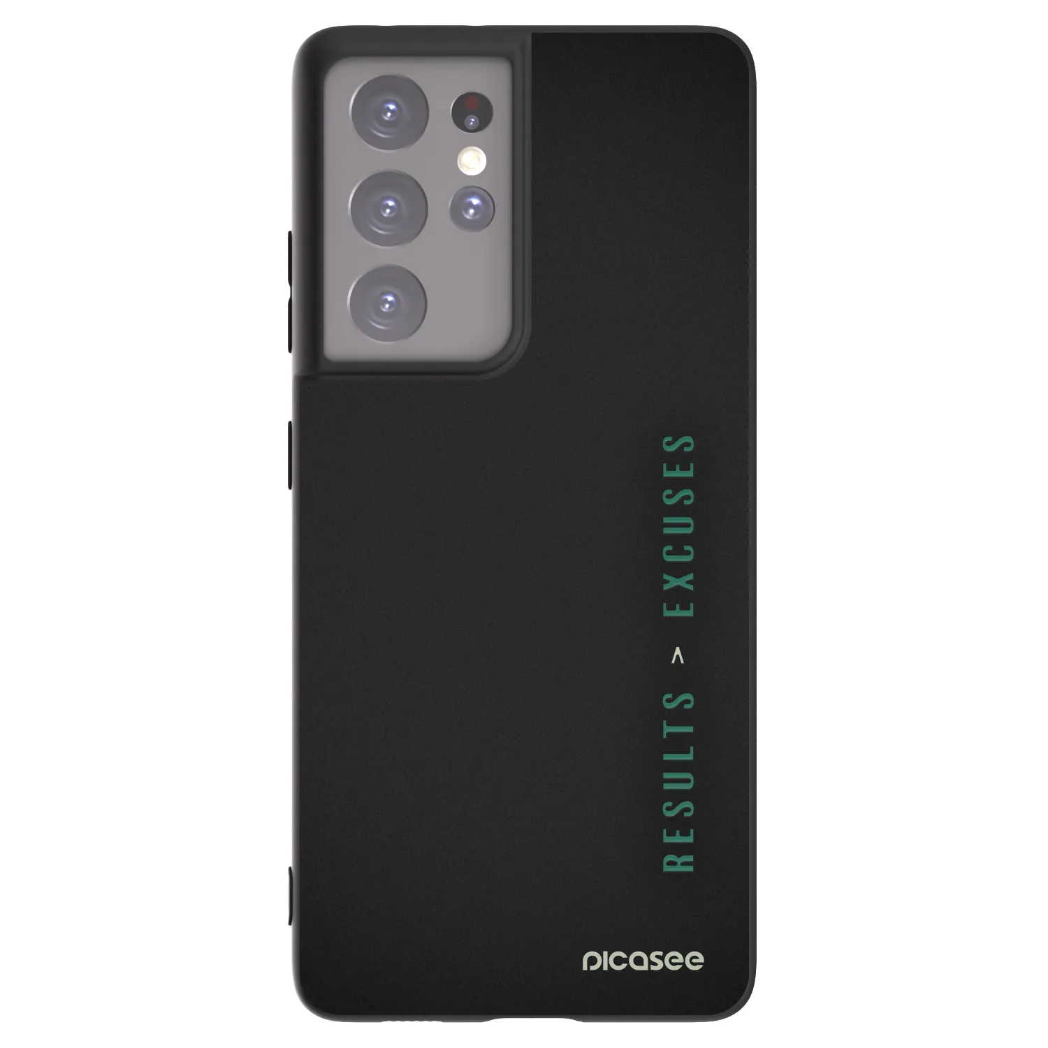 Picasee silikonový černý obal pro Samsung Galaxy S21 Ultra 5G G998B - Results x Excuses