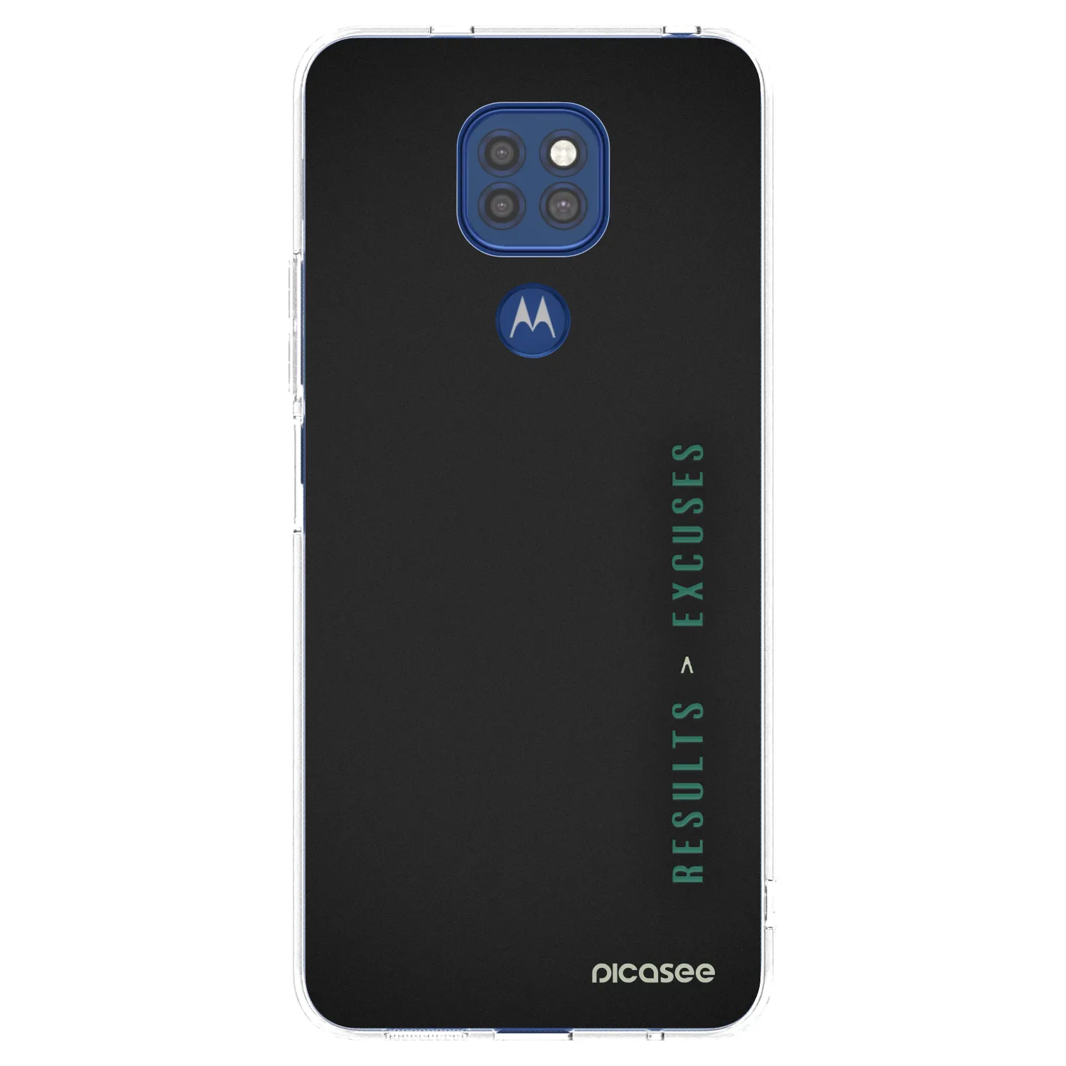 Picasee silikonový průhledný obal pro Motorola Moto G9 Play - Results x Excuses