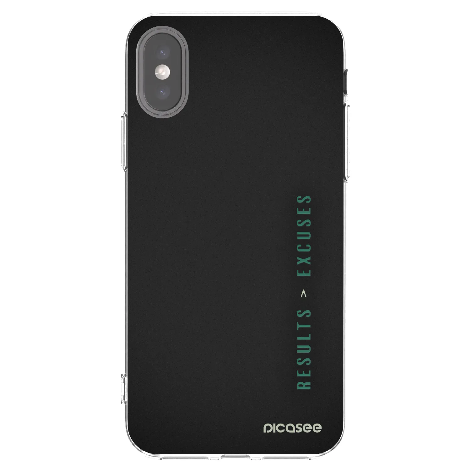 Picasee silikonový průhledný obal pro Apple iPhone X/XS - Results x Excuses