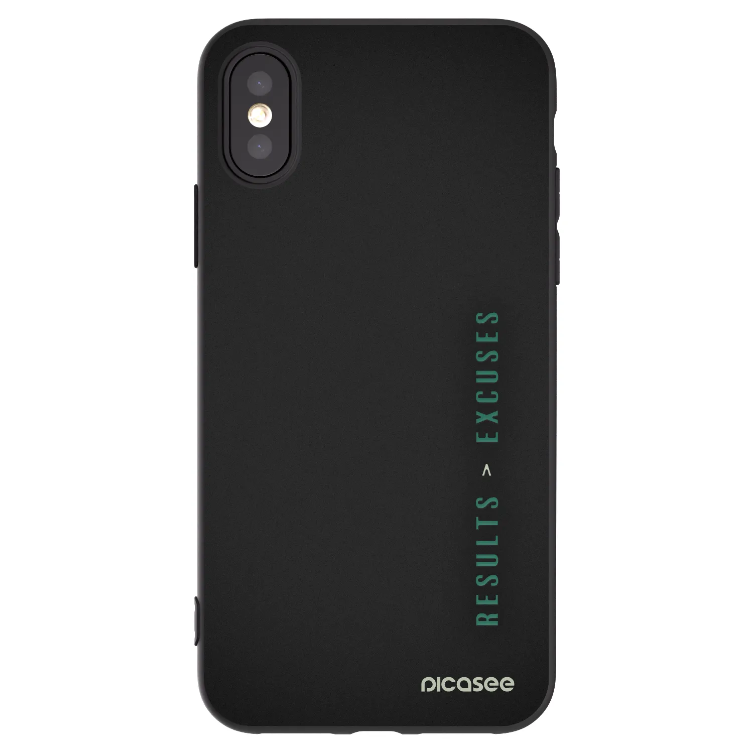 Picasee silikonový černý obal pro Apple iPhone X/XS - Results x Excuses