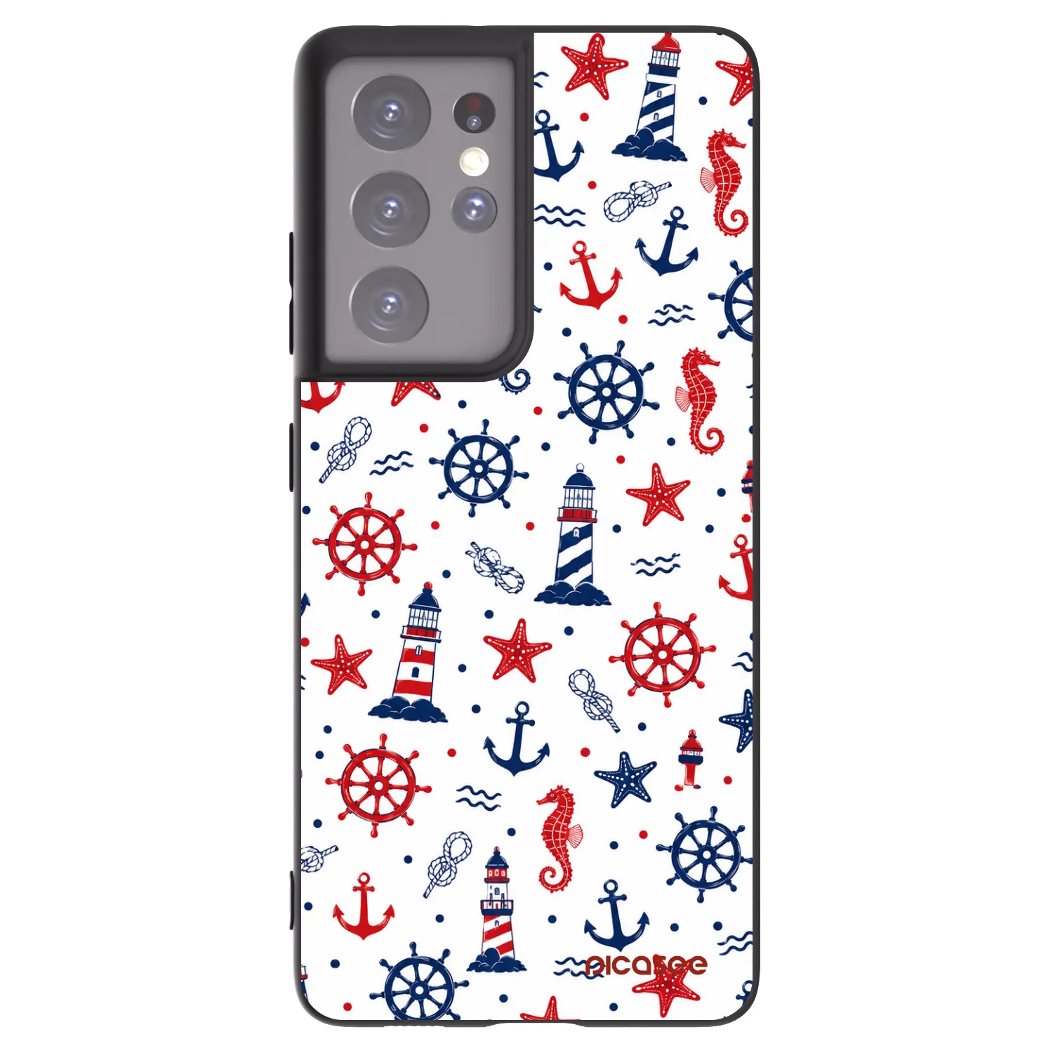 Picasee silikonový černý obal pro Samsung Galaxy S21 Ultra 5G G998B - Sailor Vibes