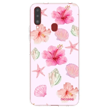 Picasee silikonový průhledný obal pro Samsung Galaxy A20s - Blush Lagoon