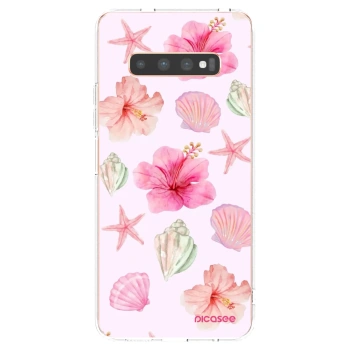 Picasee silikonový průhledný obal pro Samsung Galaxy S10 Plus G975 - Blush Lagoon