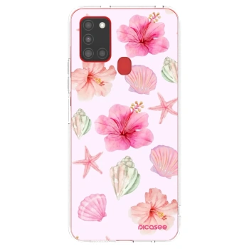 Picasee silikonový průhledný obal pro Samsung Galaxy A21s - Blush Lagoon